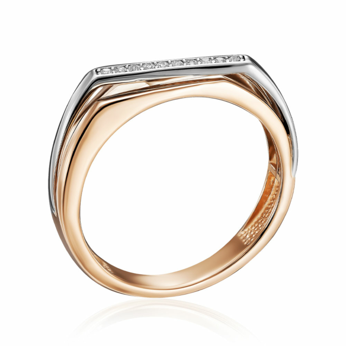 Золотое кольцо с фианитами. Артикул 17009/01/1/1