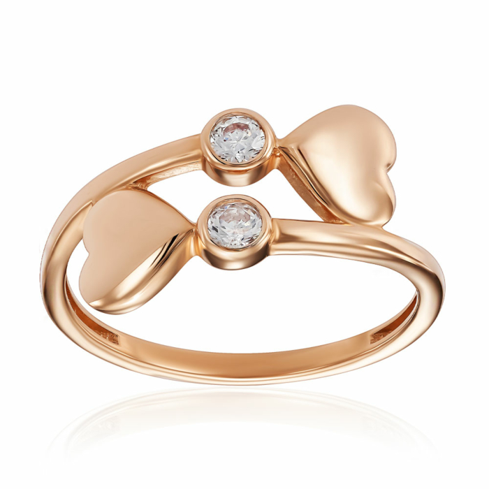 Золотое кольцо с фианитами. Артикул 17016/01/0/52