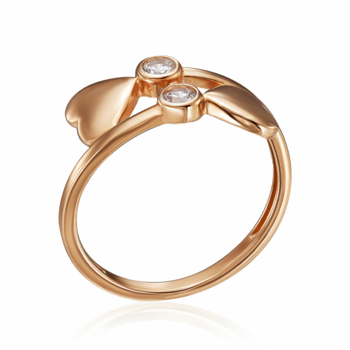 Золотое кольцо с фианитами. Артикул 17016/01/0/52