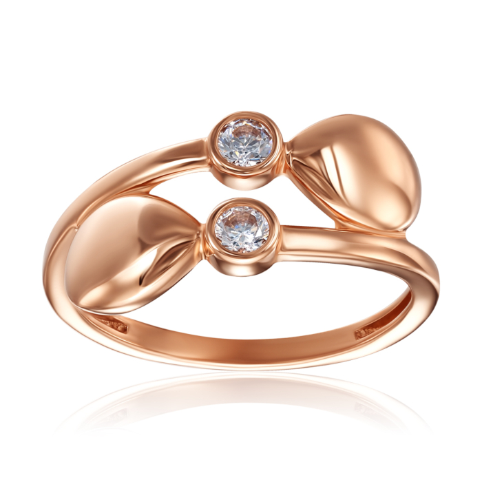 Золота каблучка з фіанітами. Артикул 17017/01/0/52