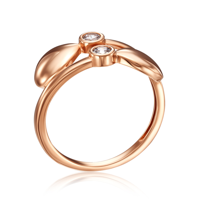 Золота каблучка з фіанітами. Артикул 17017/01/0/52