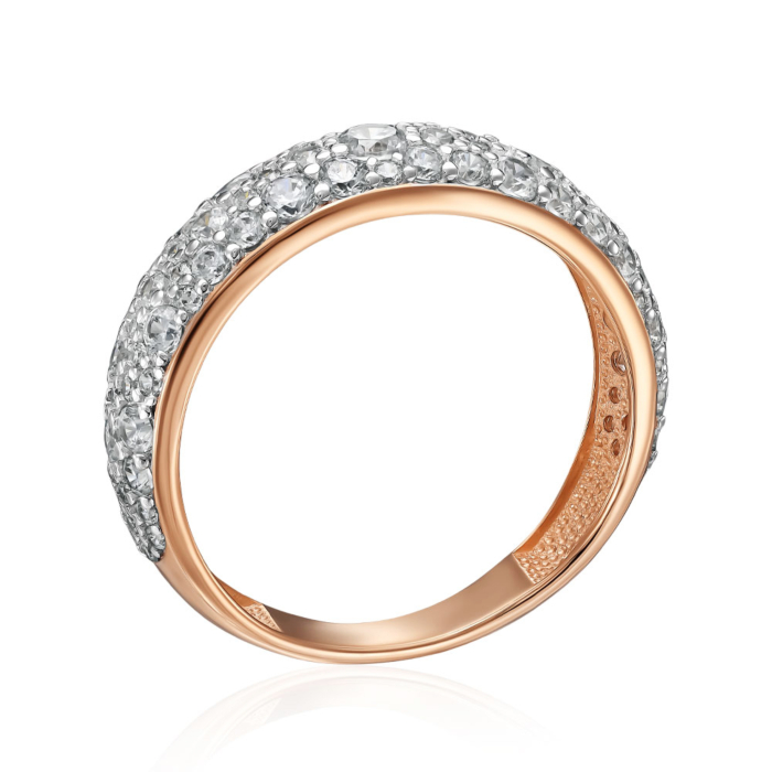 Золотое кольцо с фианитами. Артикул 17018/01/1/21104