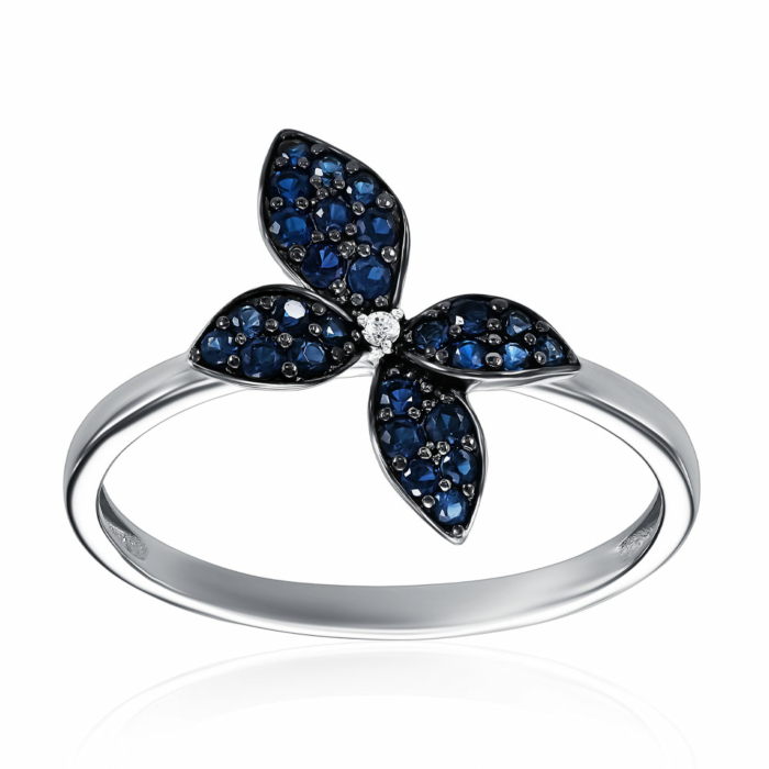 Золотое кольцо с фианитами. Артикул 17019/02/1/21088