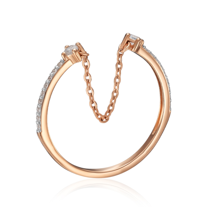 Золота каблучка з фіанітами. Артикул 17022/01/1/55