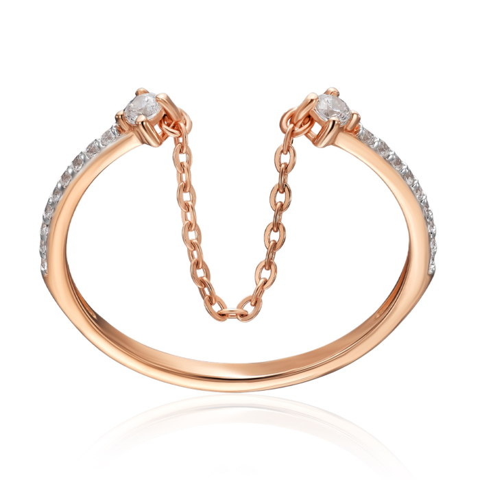 Золота каблучка з фіанітами. Артикул 17022/01/1/55