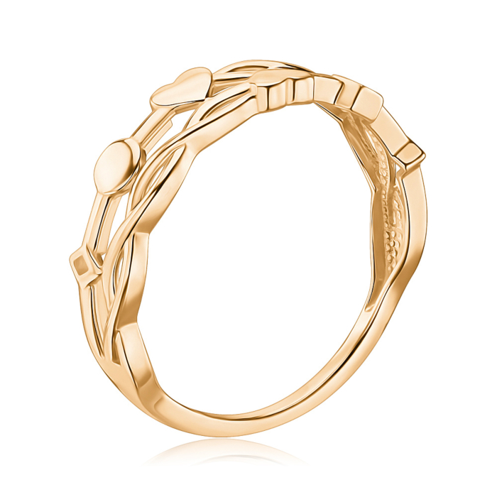 Золота каблучка без вставки. Артикул 17023/08/0