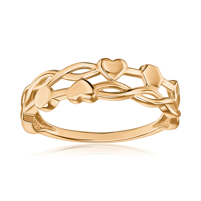 Золота каблучка без вставки. Артикул 17023/08/0