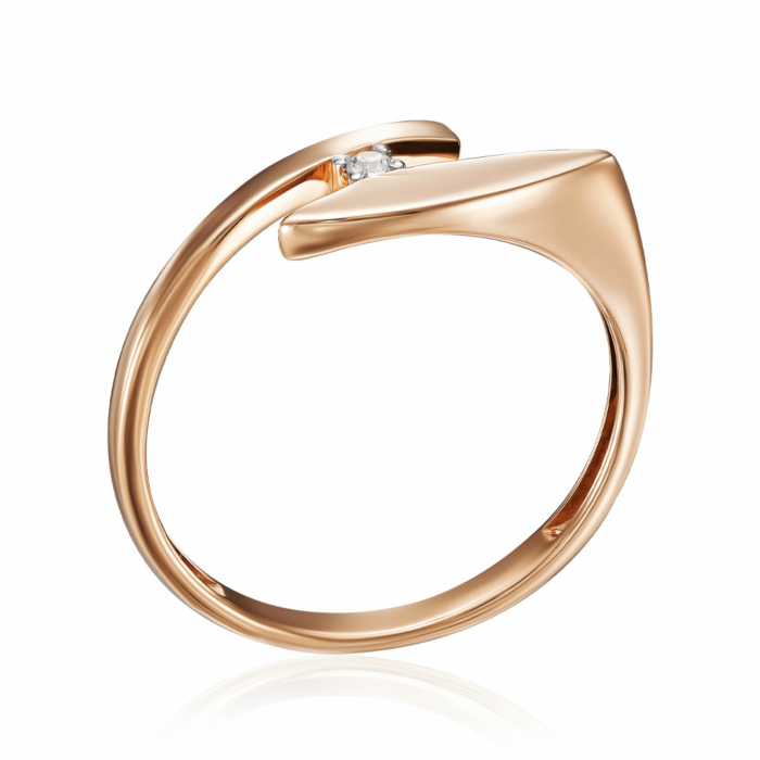 Золотое кольцо с фианитом. Артикул 17029/01/1/46