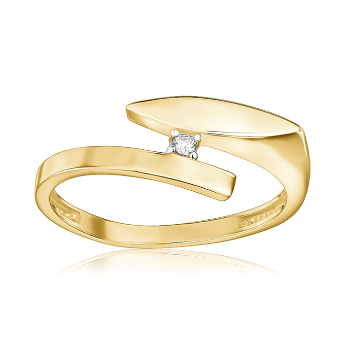 Золота каблучка з фіанітом. Артикул 17029/03/1/46