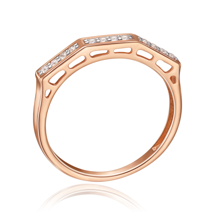 Золота каблучка з фіанітами. Артикул 17043/01/1/13