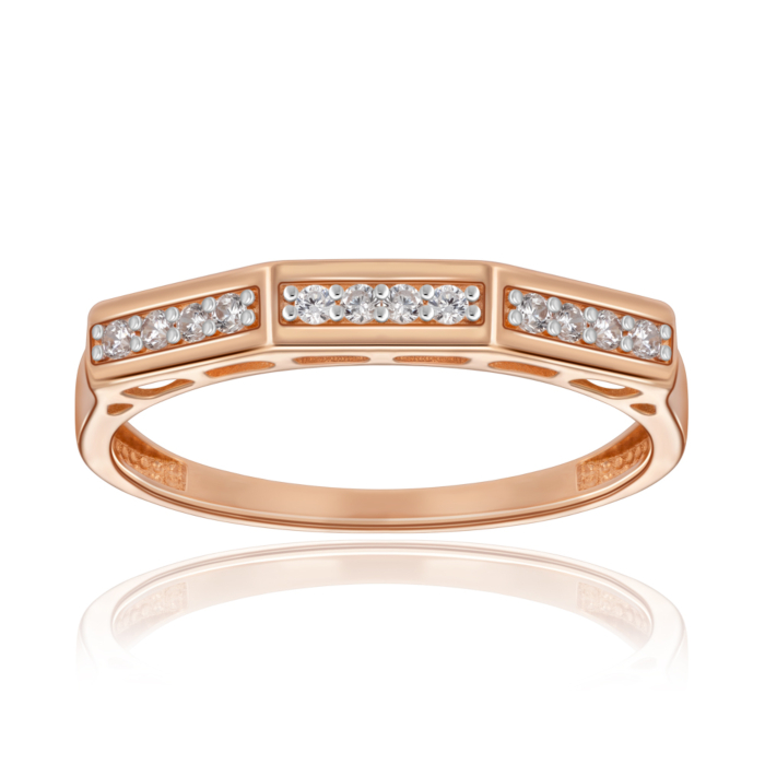 Золотое кольцо с фианитами. Артикул 17043/01/1/13