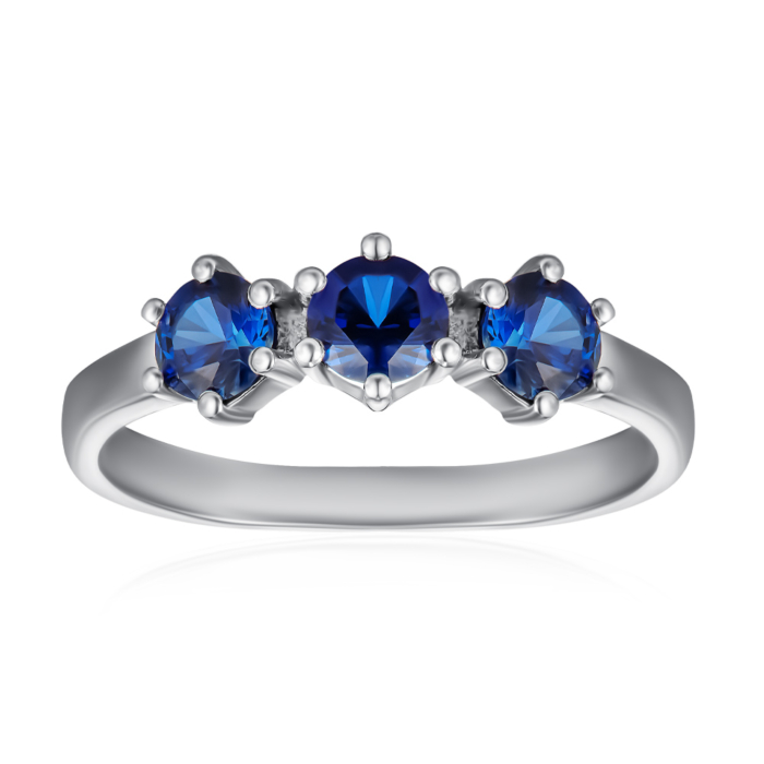 Серебряное кольцо с сапфирами. Артикул 1704/1р-HSPH