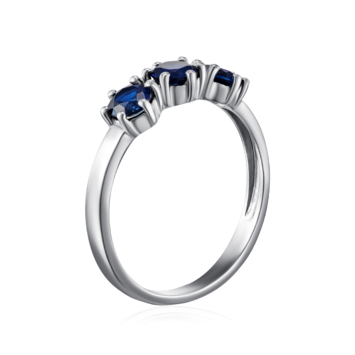 Серебряное кольцо с сапфирами. Артикул 1704/1р-HSPH