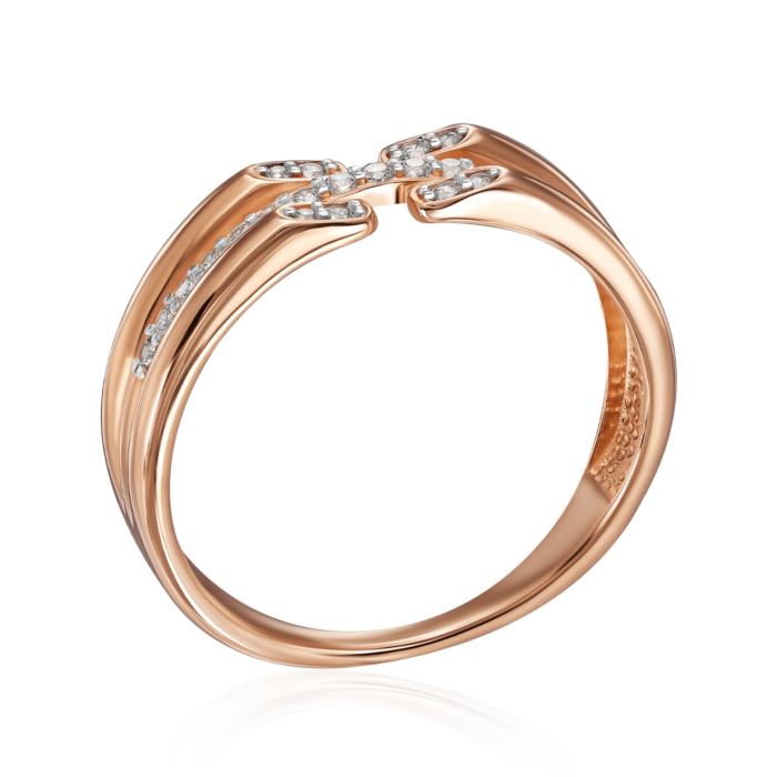 Золота каблучка з фіанітами. Артикул 17051/01/1/36