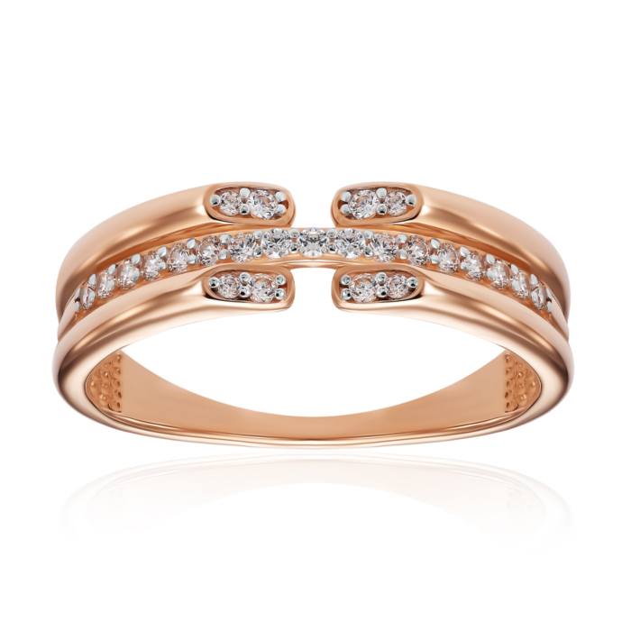 Золота каблучка з фіанітами. Артикул 17051/01/1/36