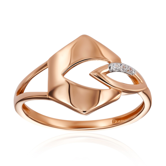 Золотое кольцо с фианитами. Артикул 17060/01/1/1