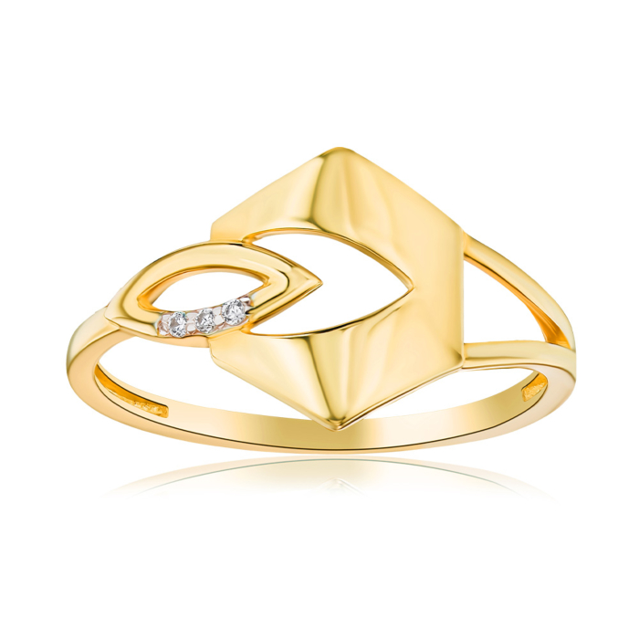 Каблучка з жовтого золота з фіанітами 17060/03/1/1