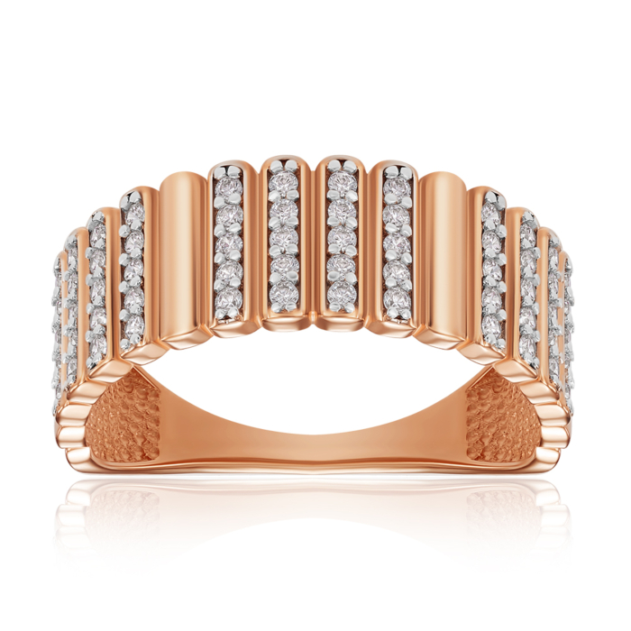 Золотое кольцо с фианитами. Артикул 17073/01/1/1