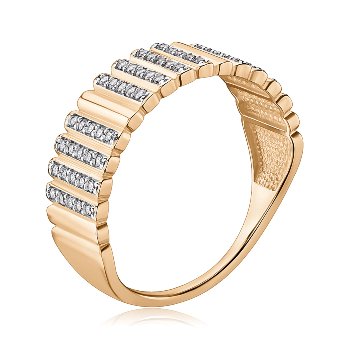 Золота каблучка з фіанітами. Артикул 17073/08/1/1