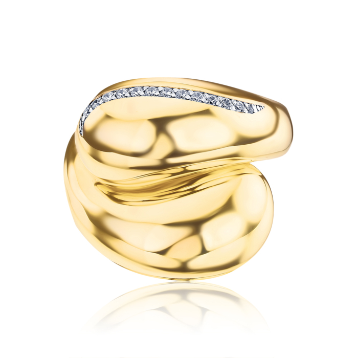 Золотое кольцо с фианитами 17079/03/1/36