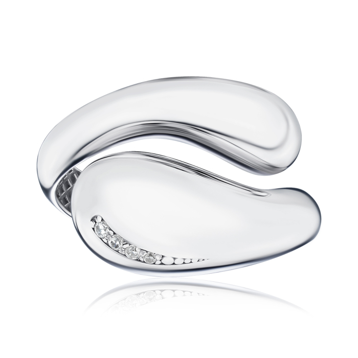 Золота каблучка з фіанітами 17083/02/1/36