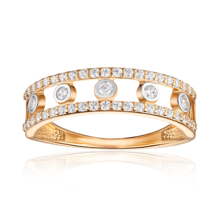 Золота каблучка з фіанітами 17087/01/1/79
