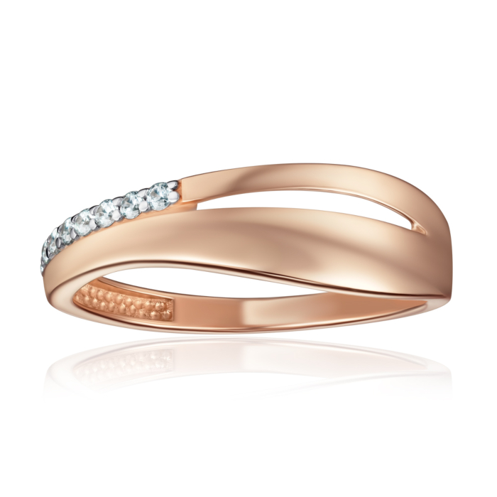 Кольцо из красного  золота  с фианитами 17093/01/1/13