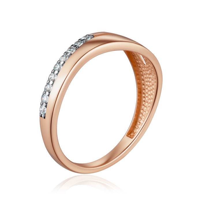 Кольцо из красного  золота  с фианитами 17093/01/1/13