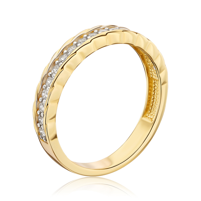 Золотое кольцо с фианитами. Артикул 17095/03/1/3