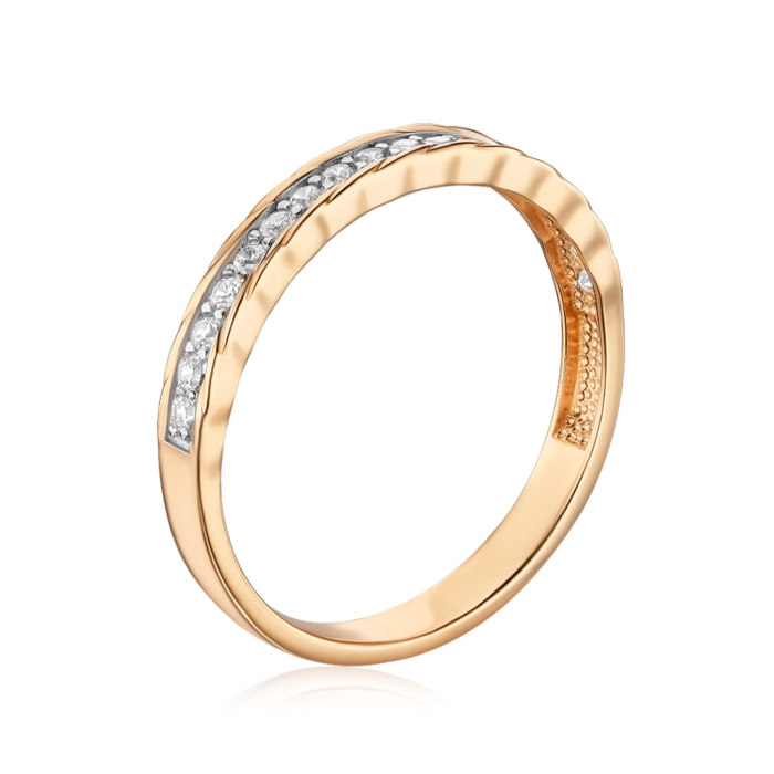 Золотое кольцо с фианитами 17095/08/1/3
