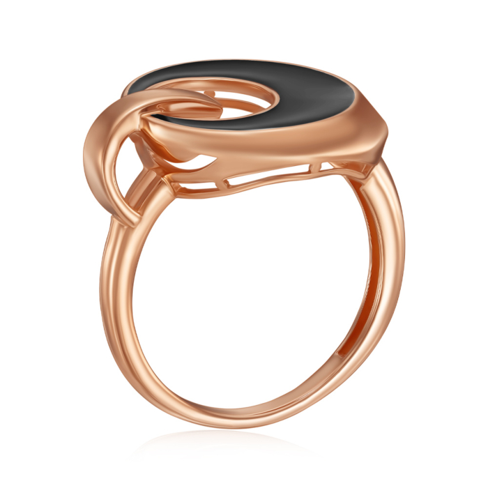 Золотое кольцо с эмалью. Артикул 17100/01/0/389