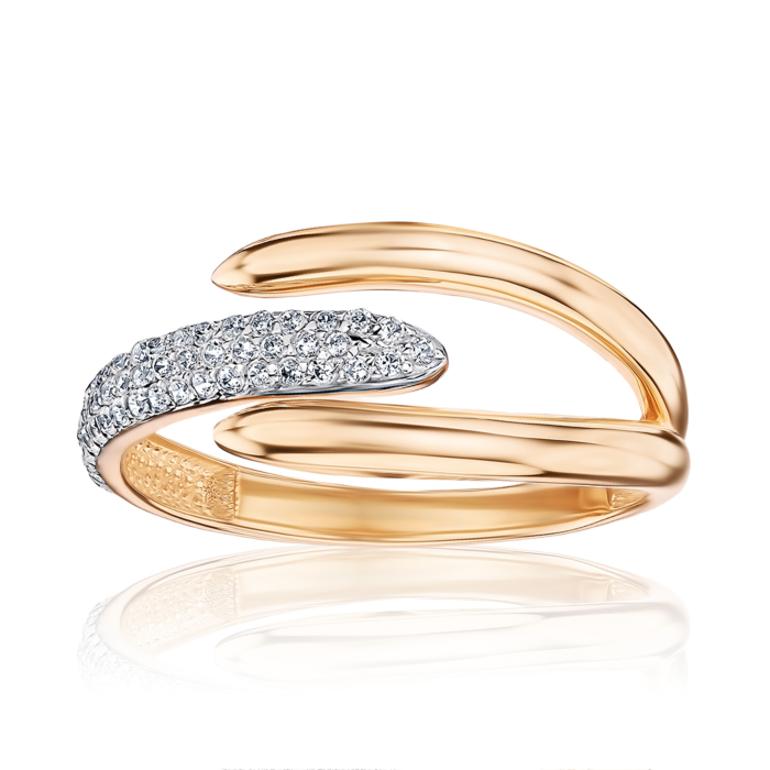Золота каблучка з фіанітами 17115/01/1/323