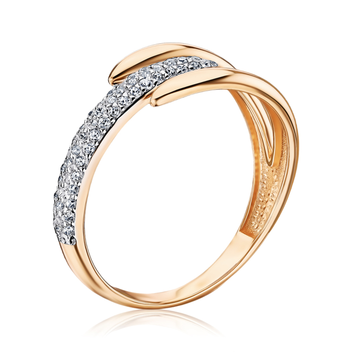 Золота каблучка з фіанітами 17115/01/1/323