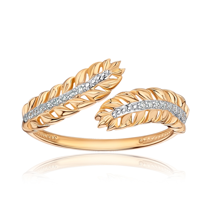 Золотое кольцо с фианитами 17116/01/1/323