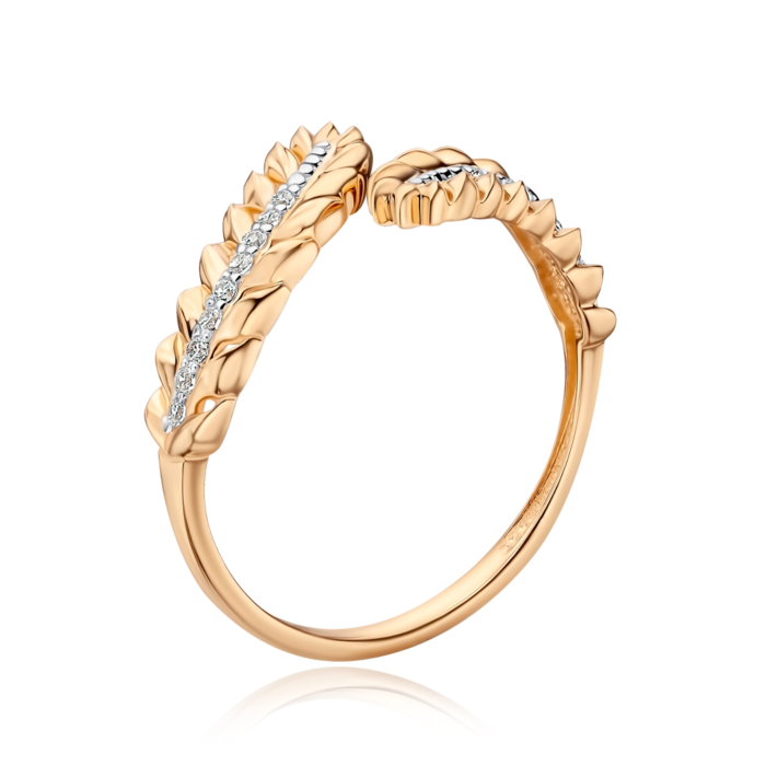 Золотое кольцо с фианитами 17116/01/1/323