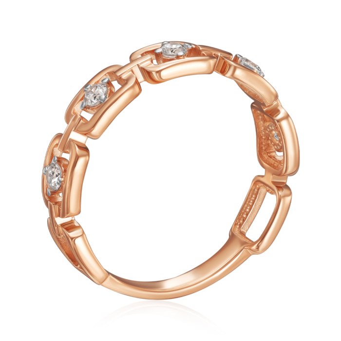 Золотое кольцо с фианитами. Артикул 17117/01/1/17