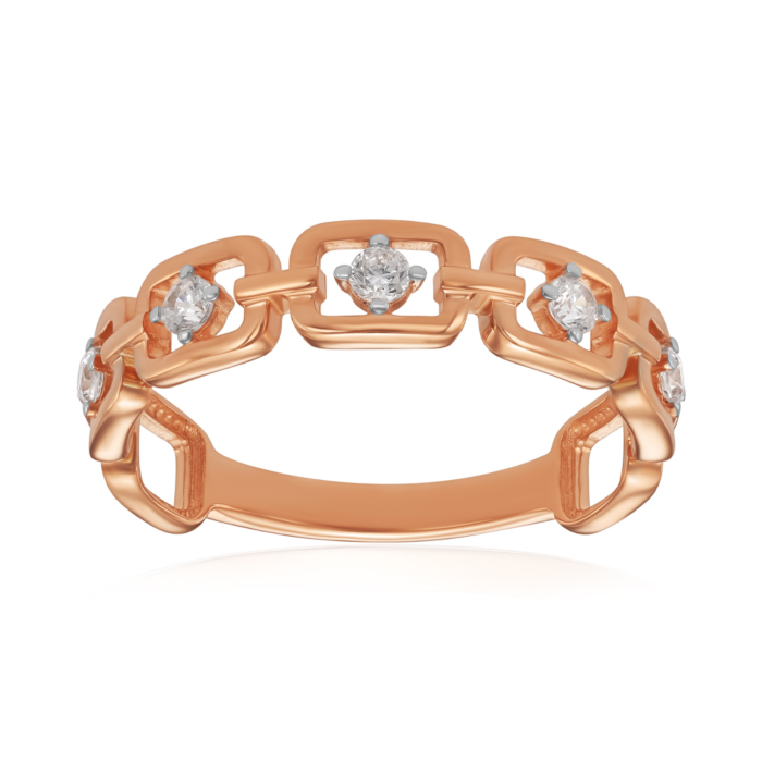 Золотое кольцо с фианитами. Артикул 17117/01/1/17