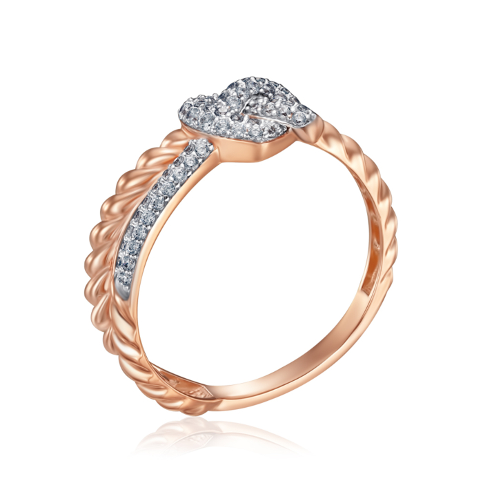 Золотое кольцо с фианитами. Артикул 17125/01/1/36