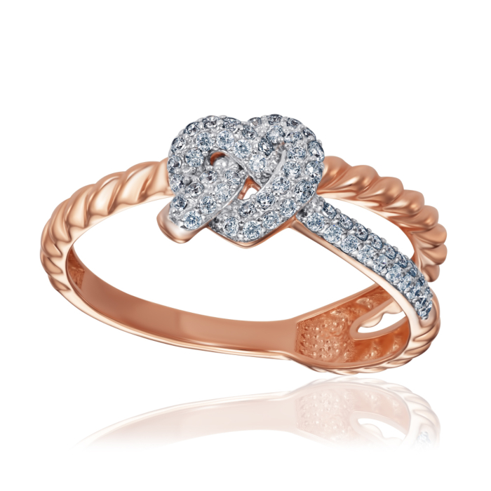 Золотое кольцо с фианитами. Артикул 17125/01/1/36