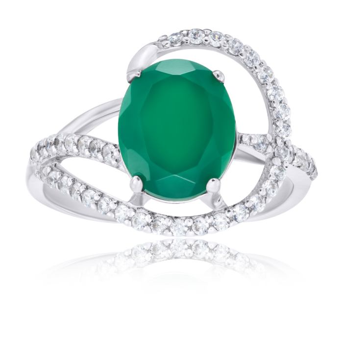 Срібна каблучка з агатом. Артикул 1713/9р-GAG