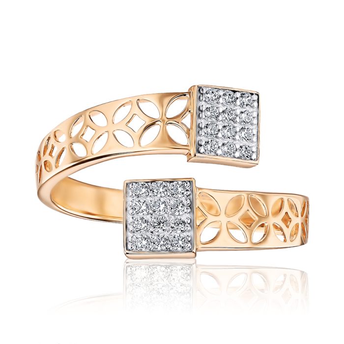 Золотое кольцо с фианитами. Артикул 17131/01/1/13