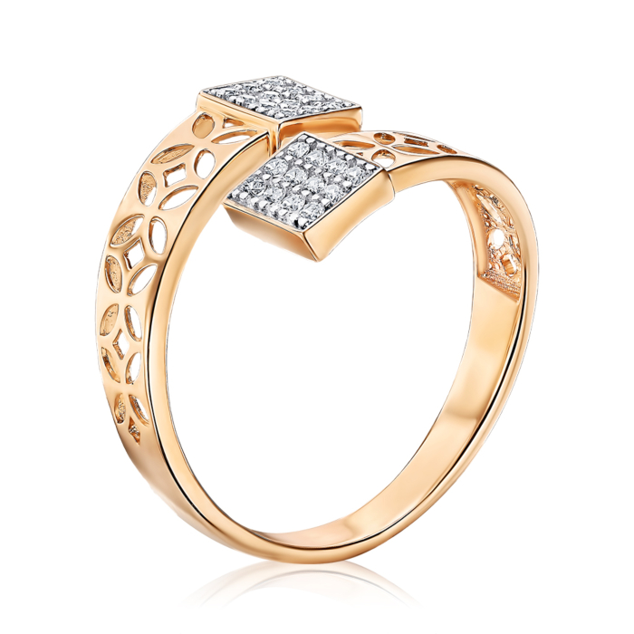 Золотое кольцо с фианитами. Артикул 17131/01/1/13