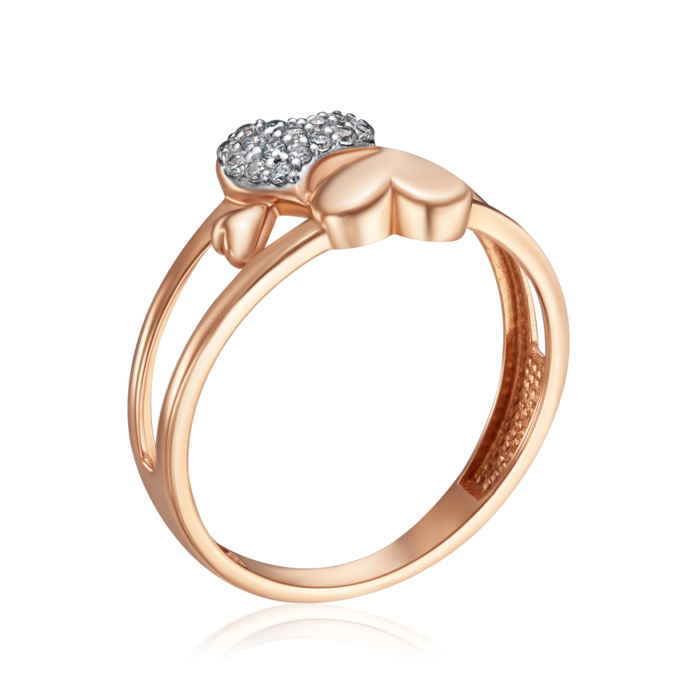 Золота каблучка з фіанітами. Артикул 17135/01/1/1