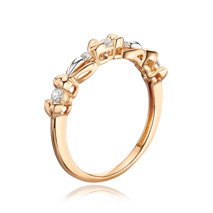 Золота каблучка з фіанітами. Артикул 17137/01/1/161