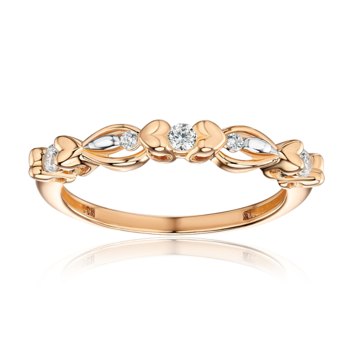 Золота каблучка з фіанітами. Артикул 17137/01/1/161