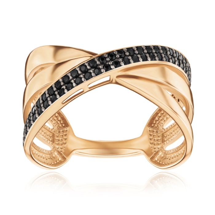 Золотое кольцо с фианитами 17141/01/1/526