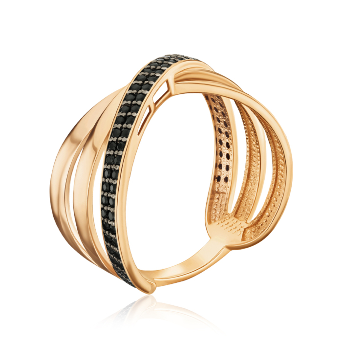 Золотое кольцо с фианитами 17141/01/1/526