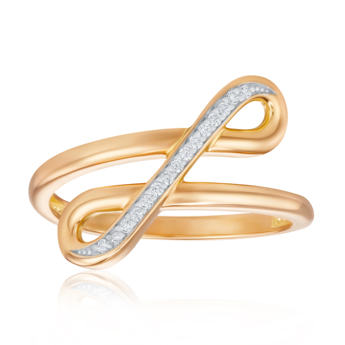 Каблучка з червоного золота з фіанітами 17156/01/1/1