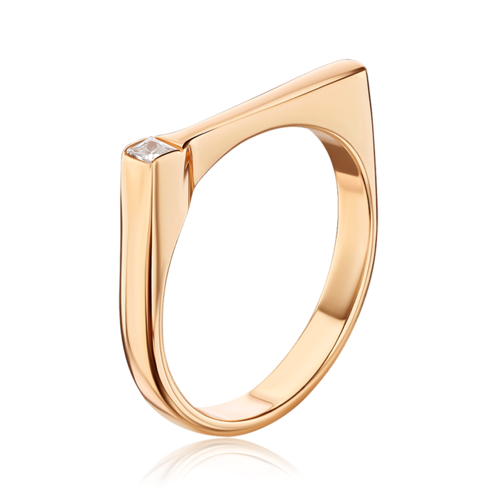 Золотое кольцо с фианитом. Артикул 17161/01/0/2799
