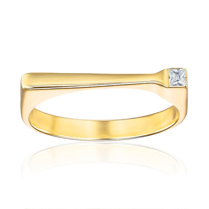 Золотое кольцо с фианитом. Артикул 17161/03/0/2799